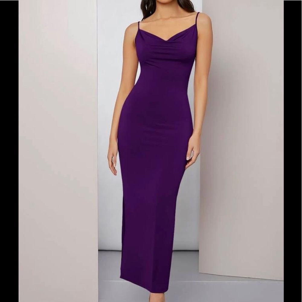 Cowel Neck Rushed Cami Dress